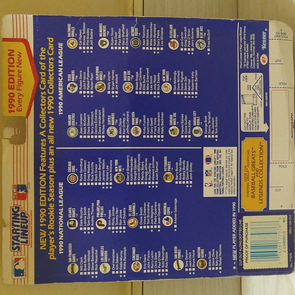 Vintage 1990 Staring Lineup Jose Canseco Action Figure Kenner - Picture 5 of 5